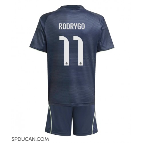 Dječji Nogometni Dres Real Madrid Rodrygo Goes #11 Gostujuci 2025-26 Kratak Rukav (+ Kratke hlače)